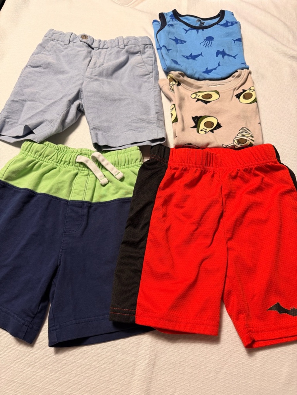 Batman Kids Shorts Pack - Red, Navy, Light Blue & Lime Accents